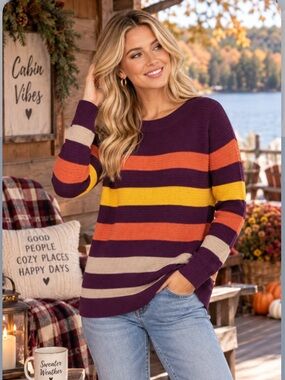 NWT Market & Spruce x Stitch Fix‎ Tawnee Cotton Waffle Stitch Sweater Fall